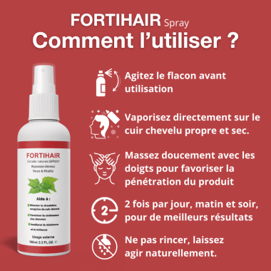 FORTIHAIR SPRAY 100ML MODE D'EMPLOI FR